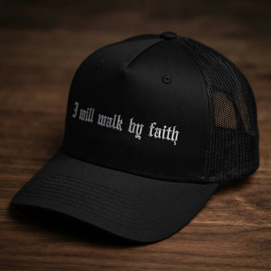 I will walk by Faith Black Mesh Richardson 112 Hat
